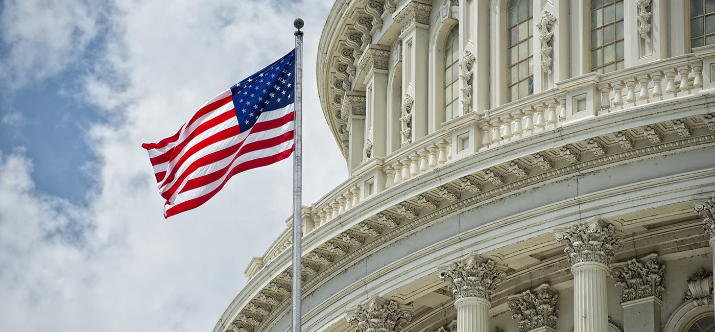 Capitol Building with American flag