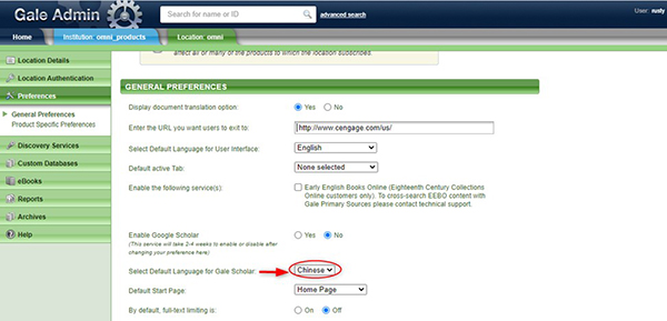 Gale Scholar Change Language