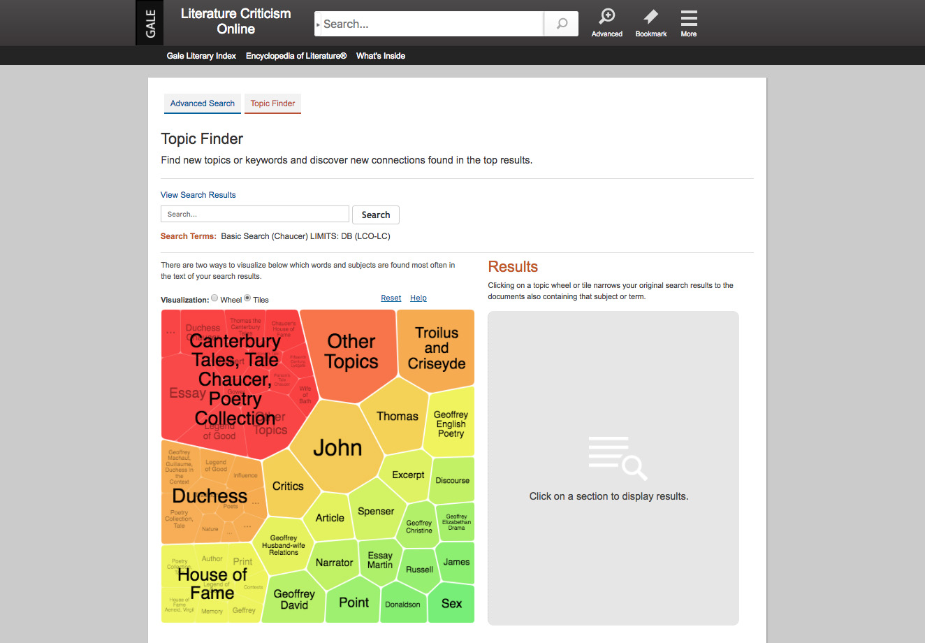 Topic Finder screenshot