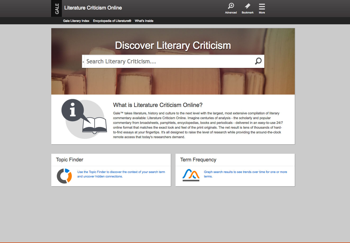 Literature Criticism Online screenshot