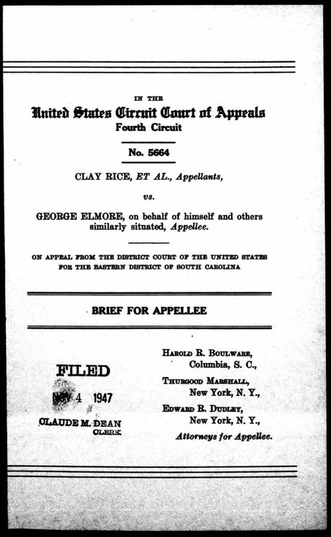 Rice v. Elmore (165 F.2d 387) came before the Fourth Circuit of the United States Court of Appeals in 1947. This early voting rights case in what was the beginning of the end of Jim Crow laws as they applied to the southern United States tested a state party's ability to bar African Americans from participating in primary elections.